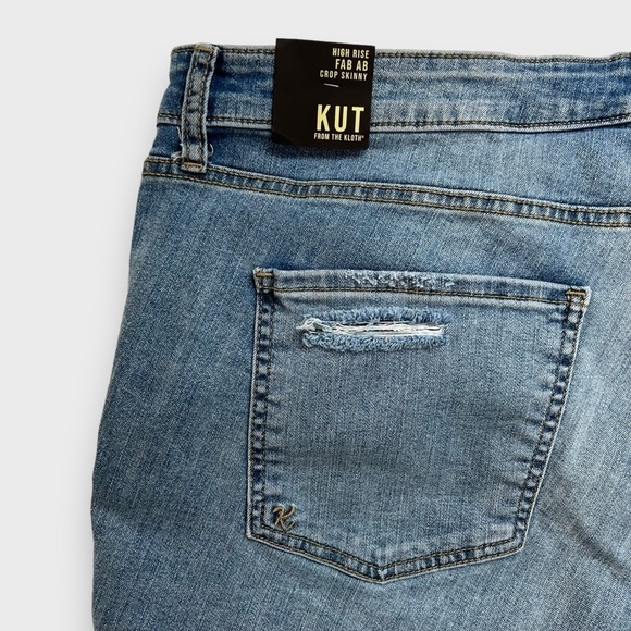 KUT From the KLOTH High Rise Fab AB Crop Skinny Jeans Distressed Plus Size 20W - Picture 7 of 13